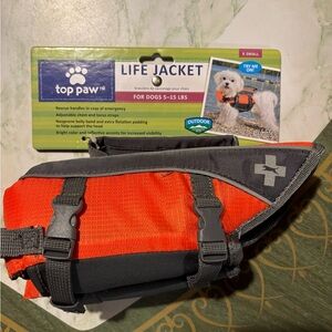 Top Paw Bright Orange and Gray Dog Life Vest